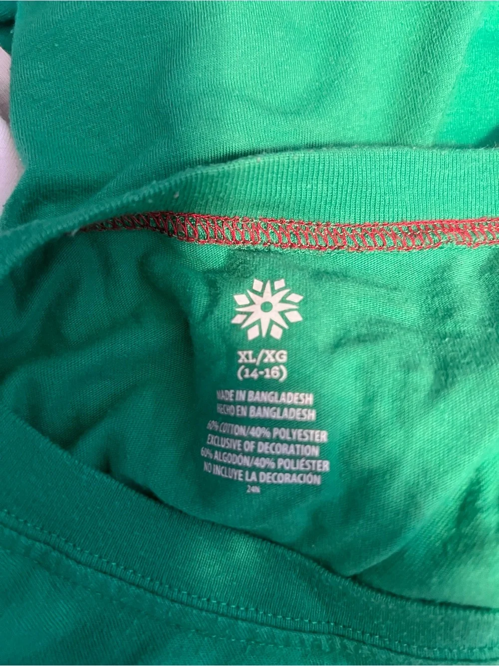 Layered Shirt - Green Short Sleeve with Holiday Graphic, White Long Sleeve Top